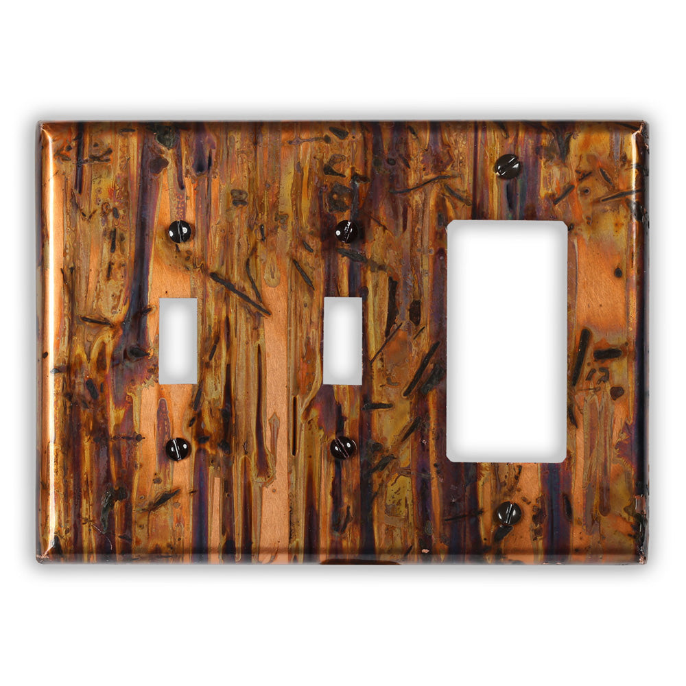 Bamboo Forest Copper - 2 Toggle / 1 Rocker Wallplate
