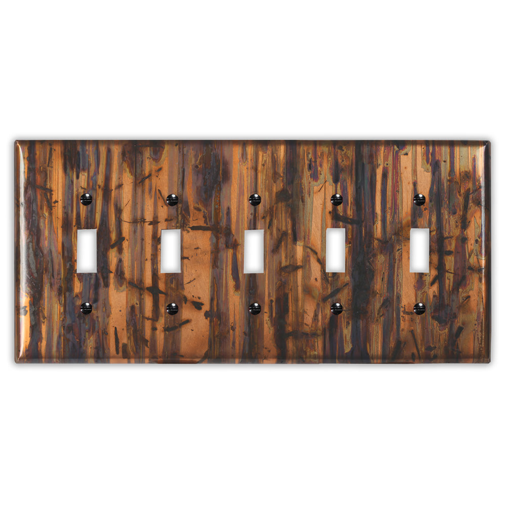 Bamboo Forest Copper - 5 Toggle Wallplate