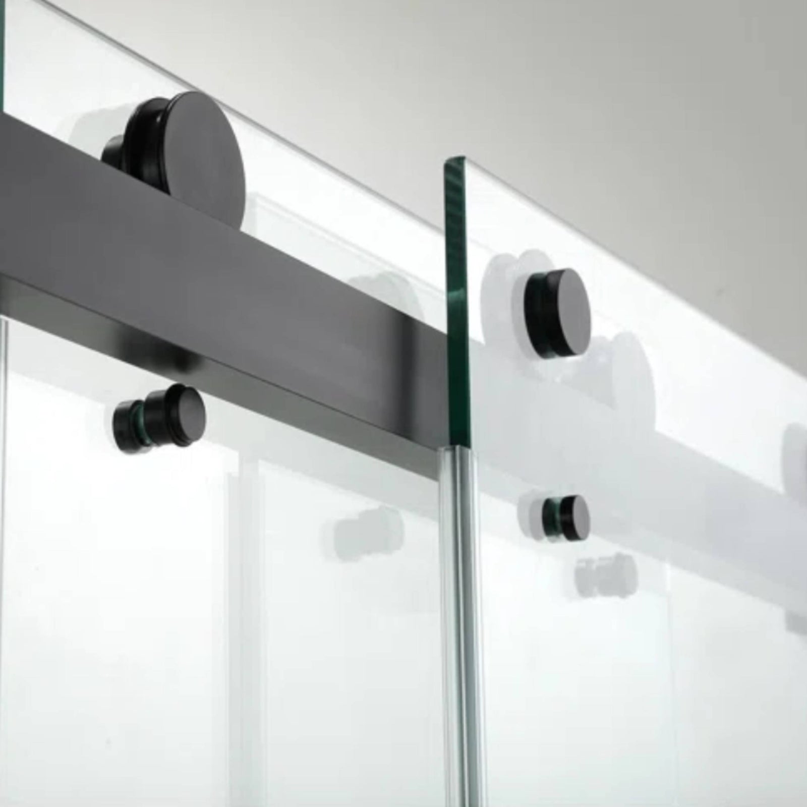 Puerta de ducha corrediza doble sin marco de 60'' de ancho x 76'' de alto con vidrio transparente