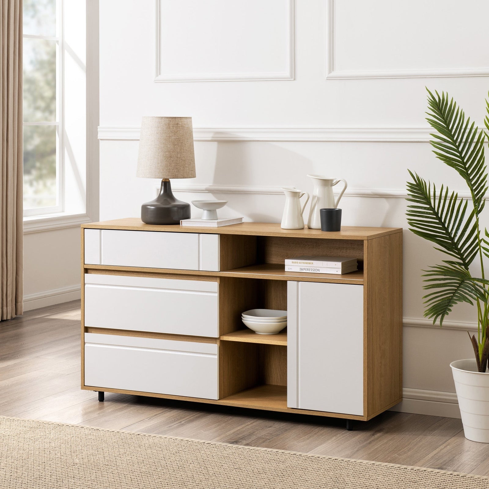 Aparador tipo buffet y mueble de TV contemporáneo de 52
