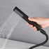 Grifo de bañera con ducha de mano y montaje en pared en cascada, color negro mate