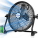 Ventilador de piso exterior recargable BILT HARD de 12" - Alta velocidad, portátil, funciona todo el día 