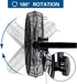 Ventilador de pared exterior BILT HARD de 18" y 4300 CFM: Ventilador industrial de alta velocidad, resistente al agua y de 3 velocidades, homologado por UL. 