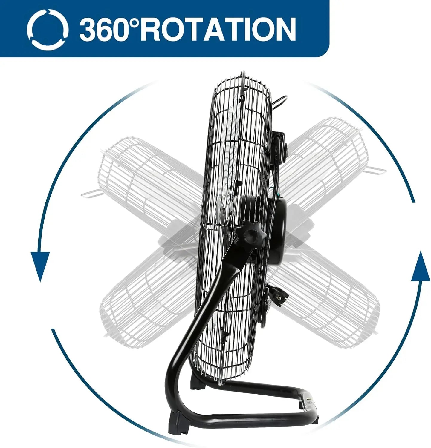 Ventilador de piso BILT HARD de 20" de alta velocidad: Metal resistente, 4600 CFM, ventilador industrial de 3 velocidades con montaje en pared 