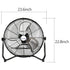 Ventilador de piso BILT HARD de 20" de alta velocidad: Metal resistente, 4600 CFM, ventilador industrial de 3 velocidades con montaje en pared 