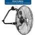 Ventilador de piso BILT HARD de 20" de alta velocidad: Metal resistente, 4600 CFM, ventilador industrial de 3 velocidades con montaje en pared 