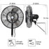 Ventilador de pared exterior BILT HARD de 20" con nebulizador: 3 velocidades, oscilación de 80°, resistente al agua, de alta resistencia y homologado por UL. 