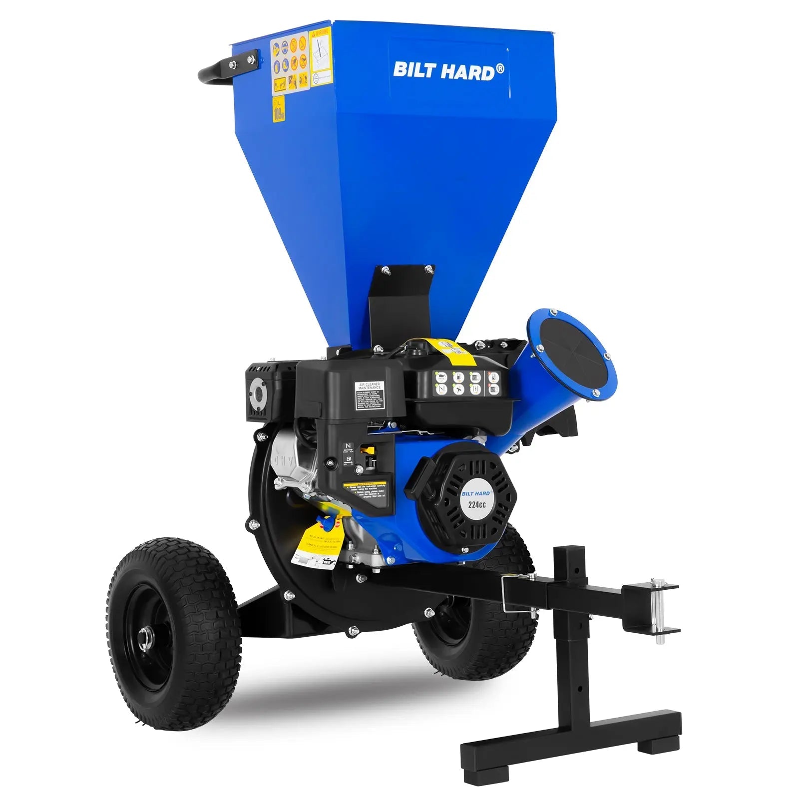 Trituradora de madera a gasolina BILT HARD de 224 cc y 7,5 hp