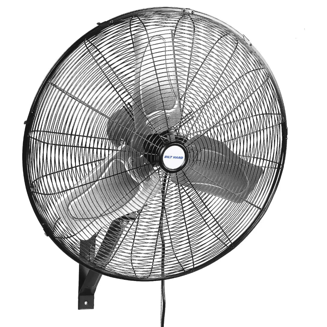 Ventilador de pared oscilante para exteriores BILT HARD de 24" y 6300 CFM: Ventilador de pared resistente, impermeable, de alta velocidad y 3 velocidades, homologado por UL. 