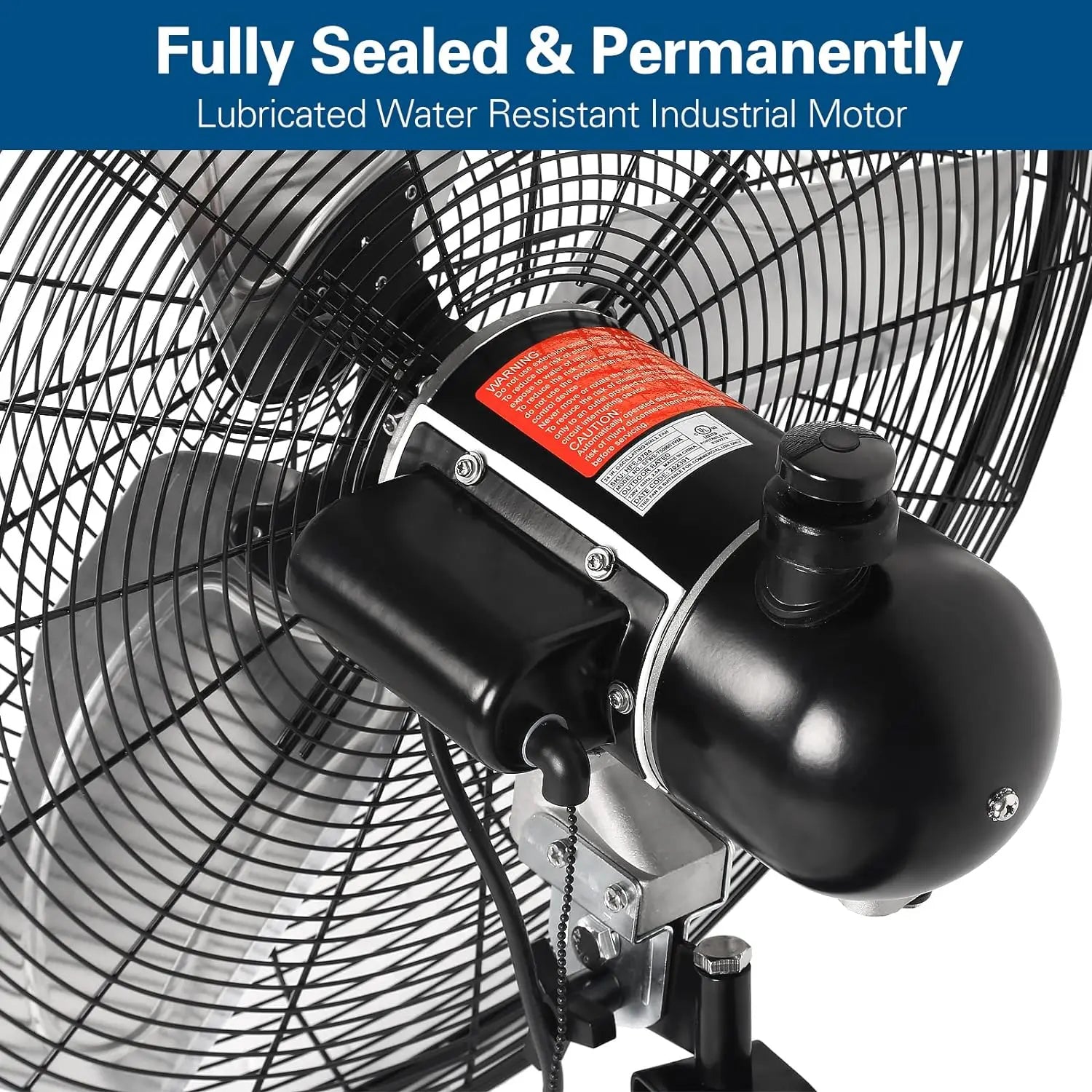 Ventilador de pared oscilante para exteriores BILT HARD de 24" y 6300 CFM: Ventilador de pared resistente, impermeable, de alta velocidad y 3 velocidades, homologado por UL. 