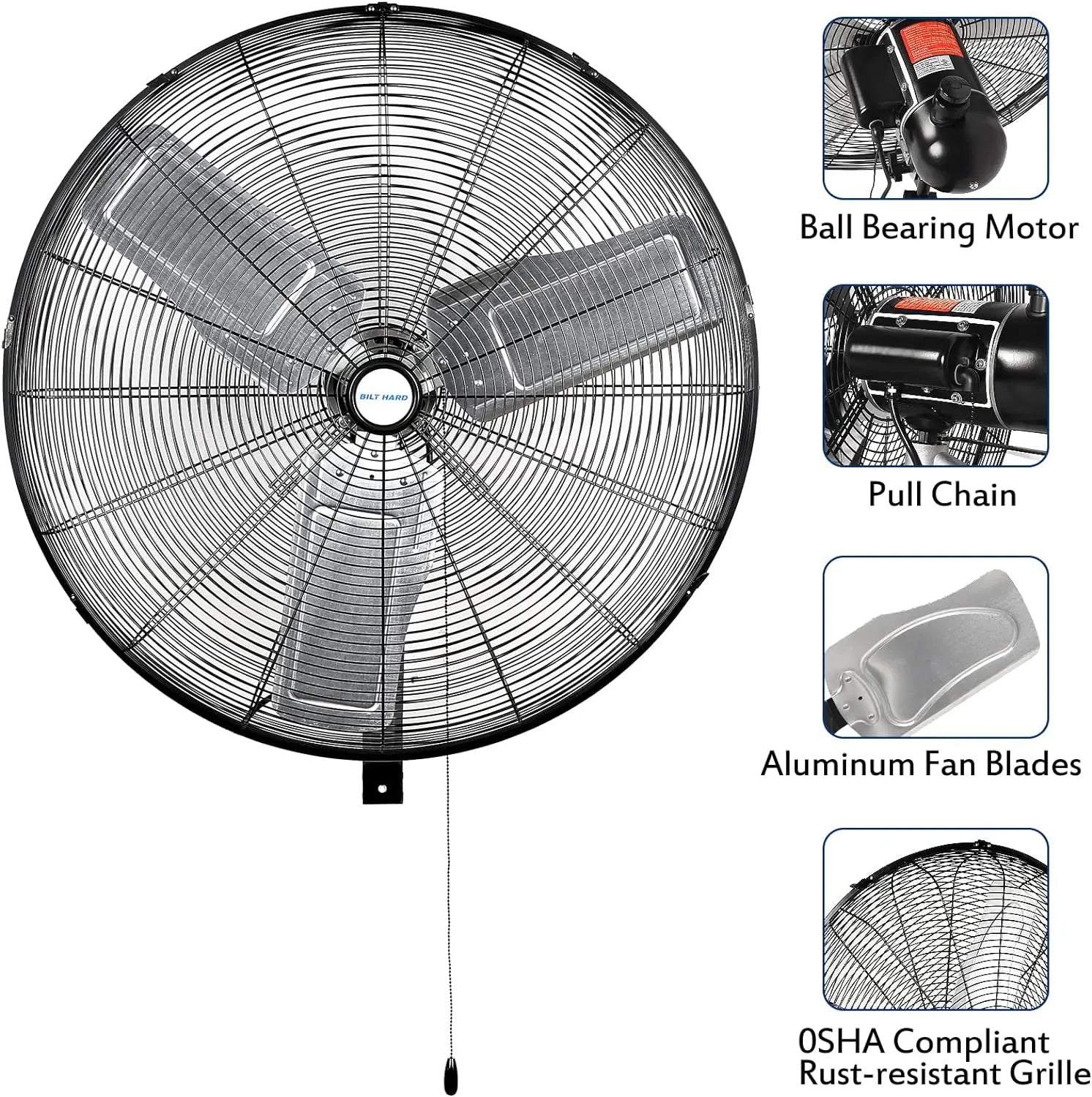 Ventilador de pared oscilante para exteriores BILT HARD de 24