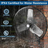 Ventilador de pared oscilante para exteriores BILT HARD de 24" y 6300 CFM: Ventilador de pared resistente, impermeable, de alta velocidad y 3 velocidades, homologado por UL. 