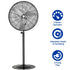 Ventilador industrial de pedestal de alta velocidad BILT HARD de 30" con 3 velocidades y altura ajustable, aspas de aluminio 