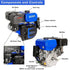 Motor de gasolina BILT HARD de 420 cc y 15 HP, arranque eléctrico, OHV de 4 tiempos, eje horizontal
