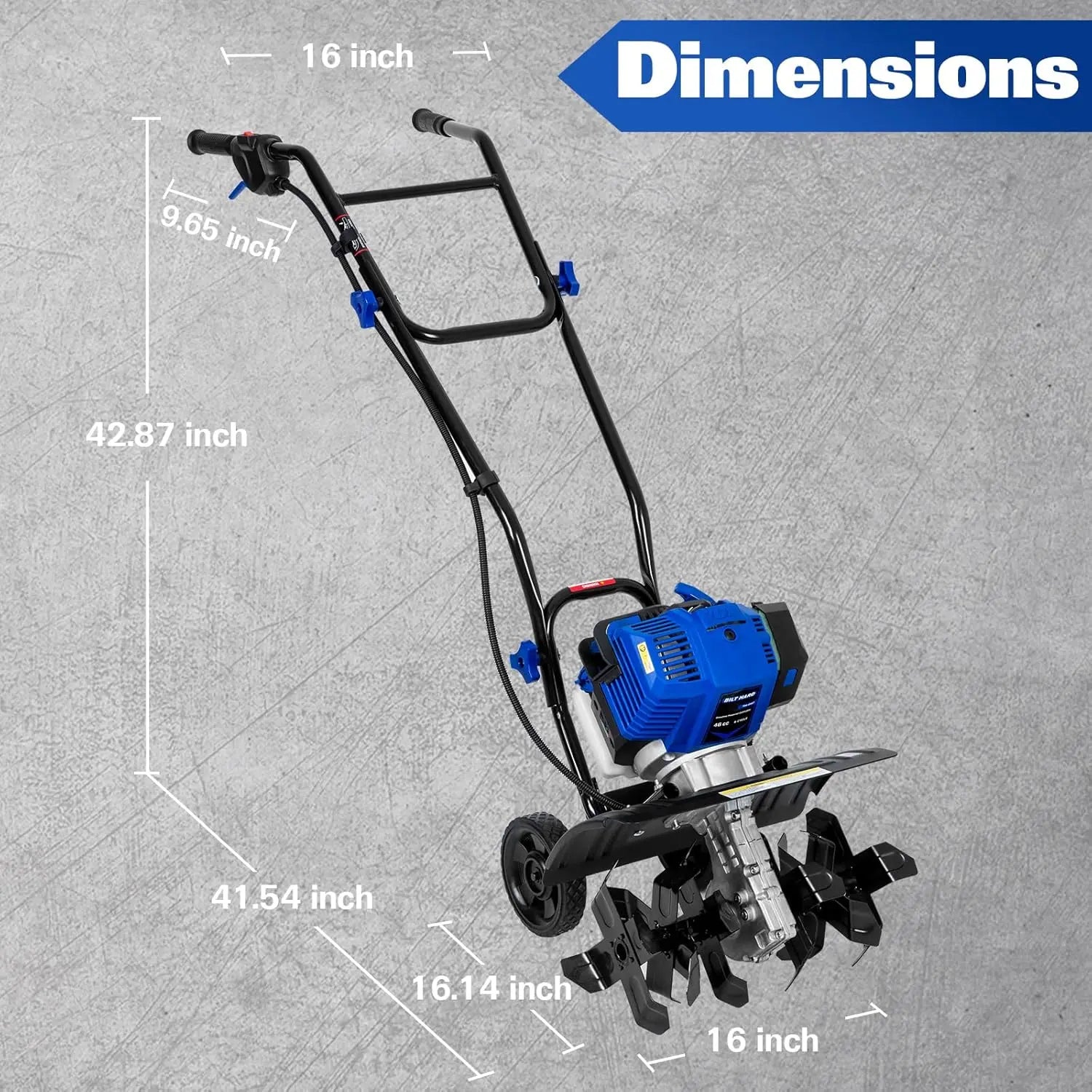 BILT HARD 46cc 4-Cycle Gas Tiller Cultivator – 16