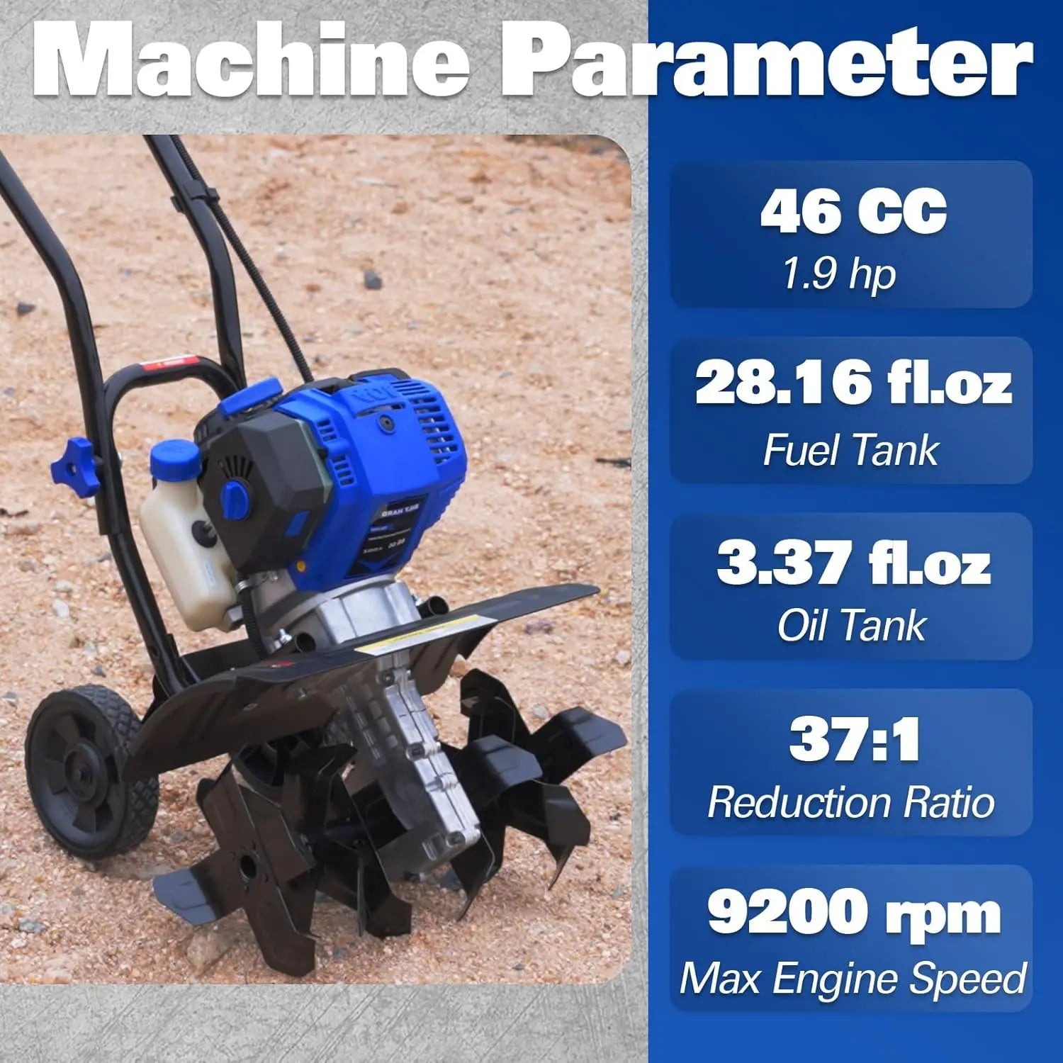 BILT HARD 46cc 4-Cycle Gas Tiller Cultivator – 16
