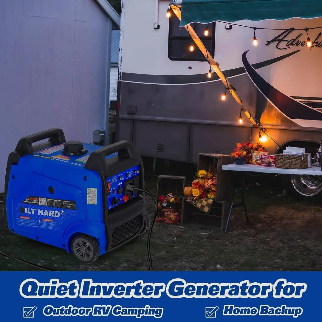 BILT HARD Portable Generator 5500 Watt, Quiet Inverter Generator with Electric Start, 120V NEMA 5-20R, NEMA TT-30R and 12V DC Output, Outdoor Generators for Home Backup Use and RV Ready
