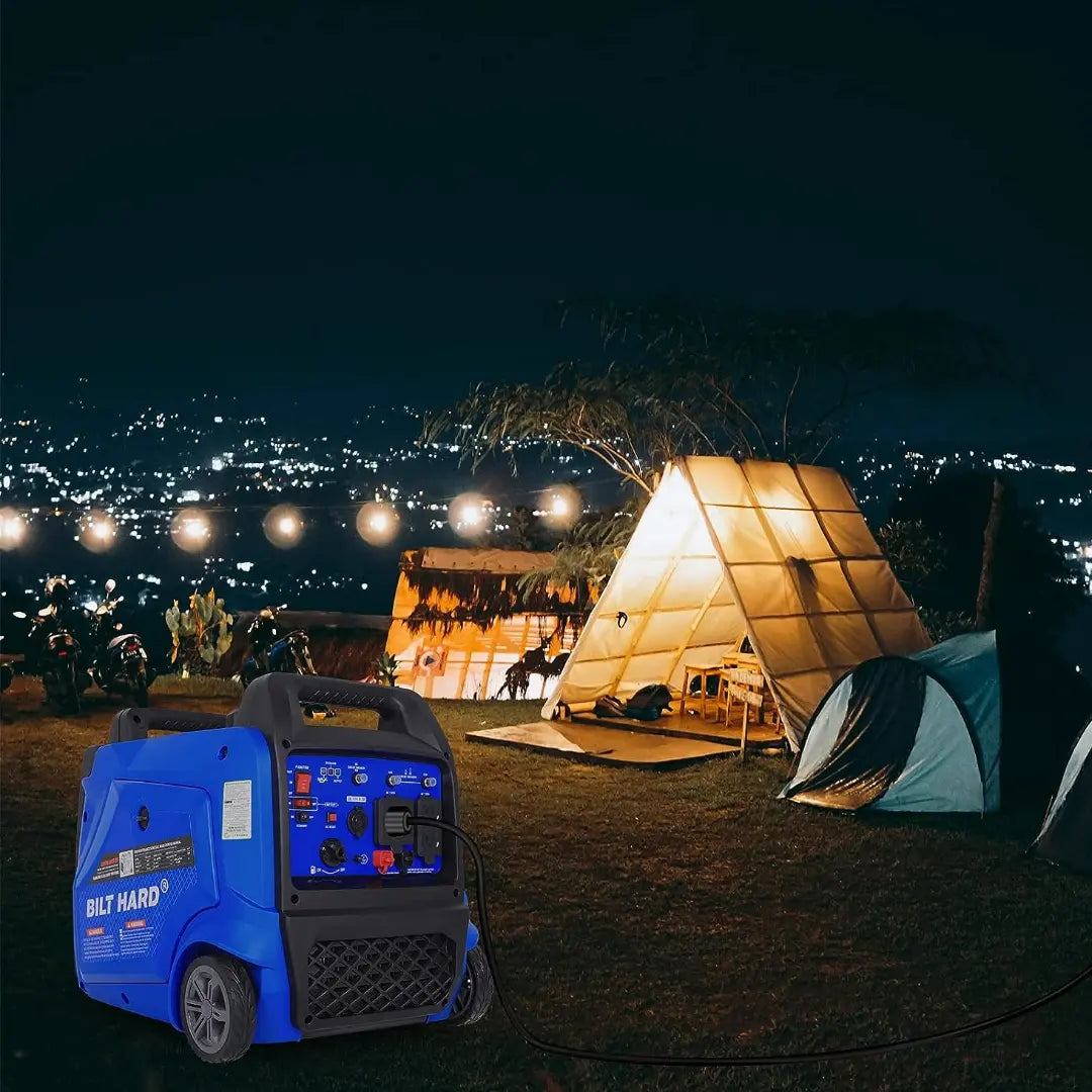 BILT HARD Portable Generator 5500 Watt, Quiet Inverter Generator with Electric Start, 120V NEMA 5-20R, NEMA TT-30R and 12V DC Output, Outdoor Generators for Home Backup Use and RV Ready