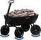 Carro de jardín BILT HARD Poly de 1200 lb sin pinchazos, liberación rápida, manija convertible 2 en 1, 7 pies cúbicos, carro de volteo resistente para patio y exteriores