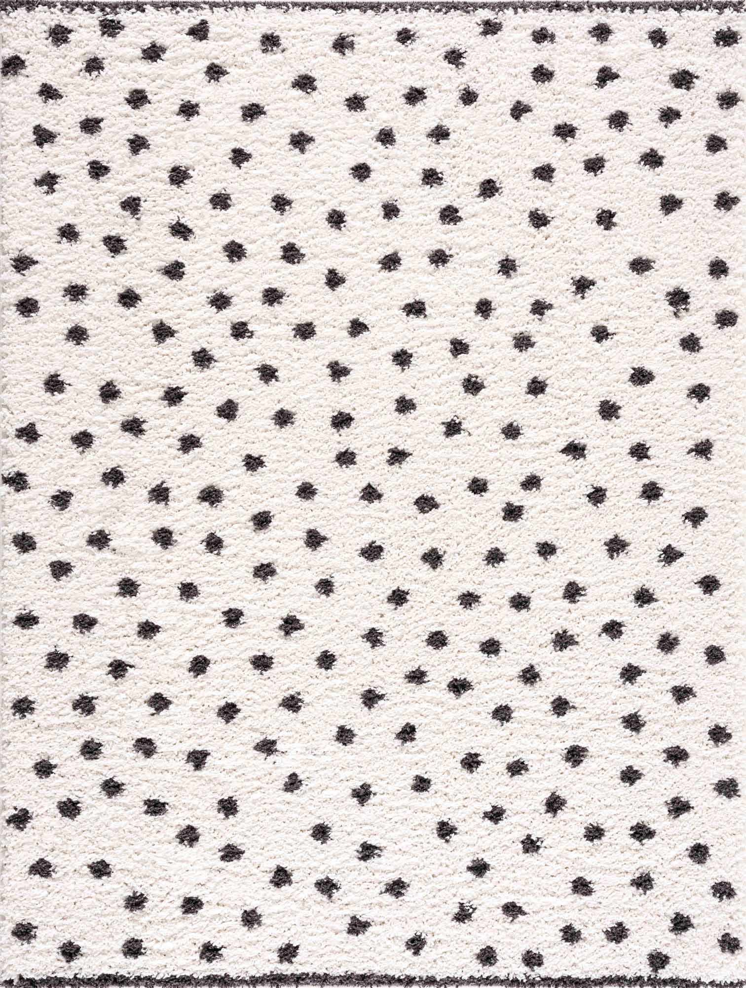 Alfombra de felpa con puntos blancos y negros Chaia