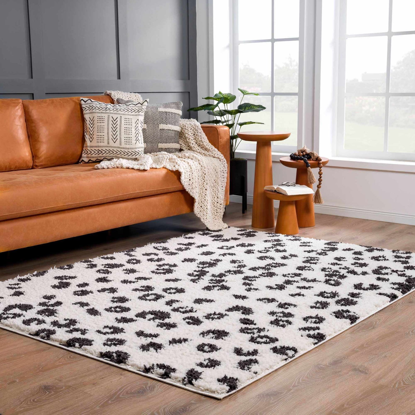 Alfombra de leopardo con manchas negras Zhen - Liquidación