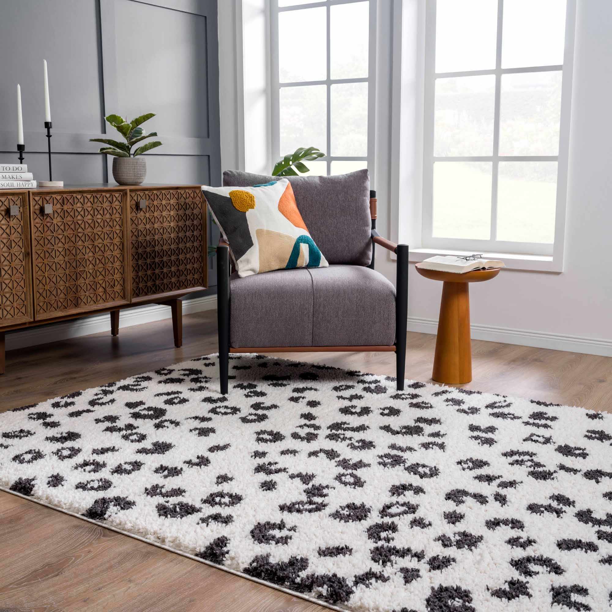 Alfombra de leopardo con manchas negras Zhen - Liquidación