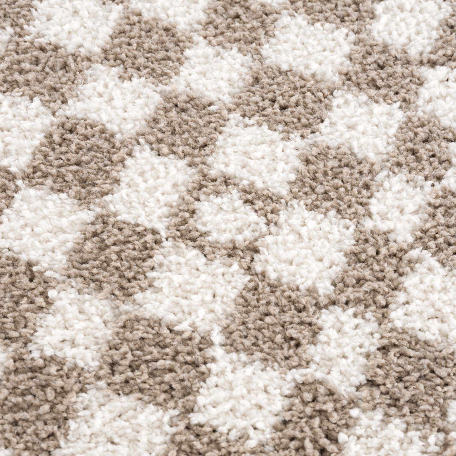 Alfombra de cuadros gris claro y topo de Kieu