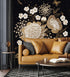 Fashionable Gold Flowers Wallpaper Smart