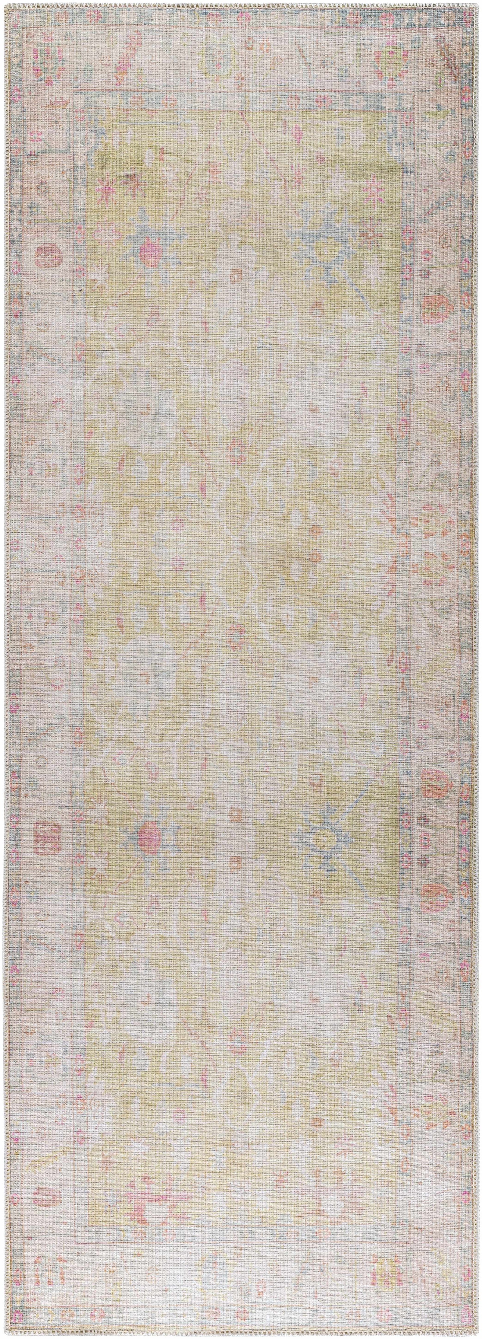 Alfombra lavable de pelo plano vintage Bozkurt