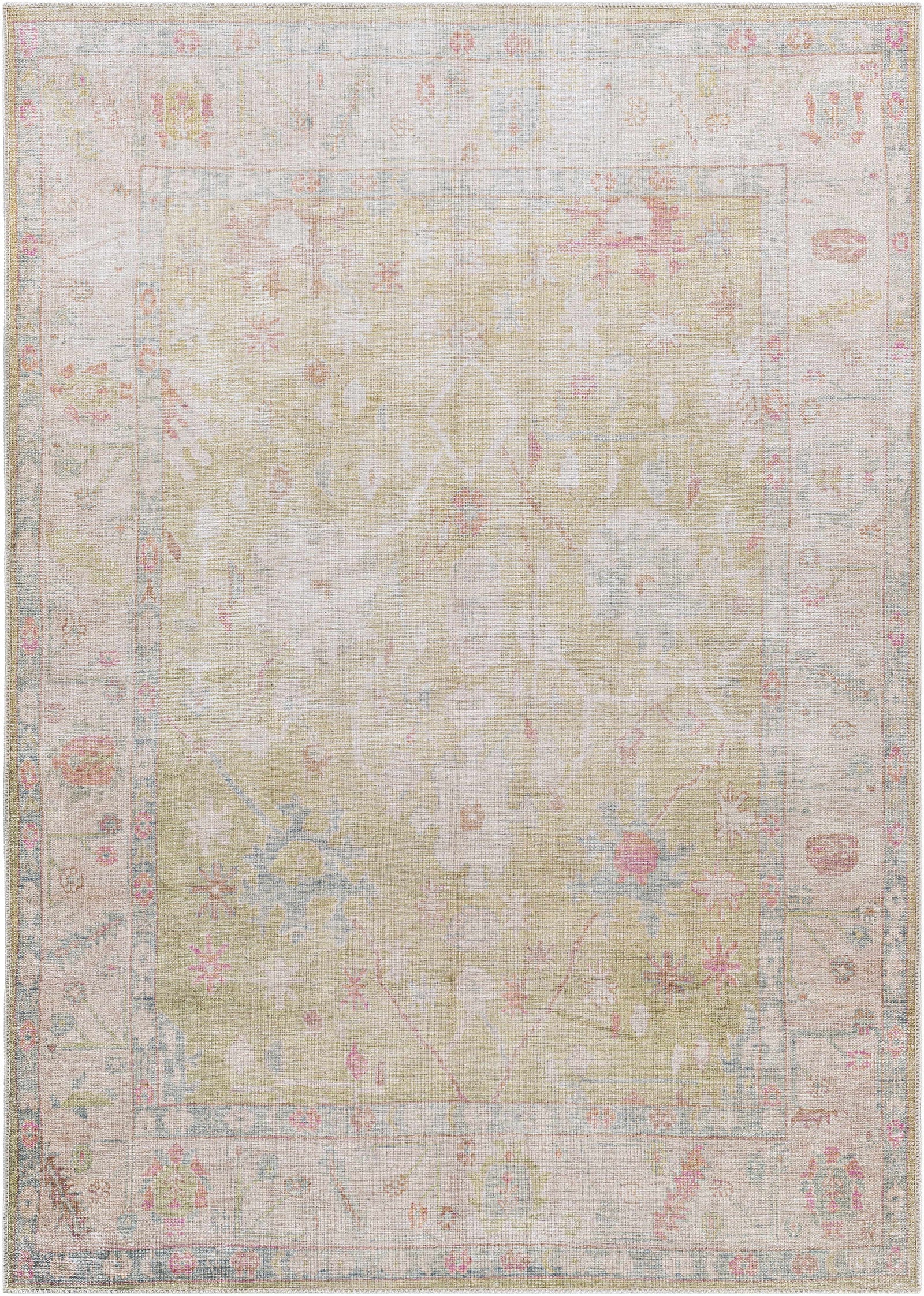 Alfombra lavable de pelo plano vintage Bozkurt