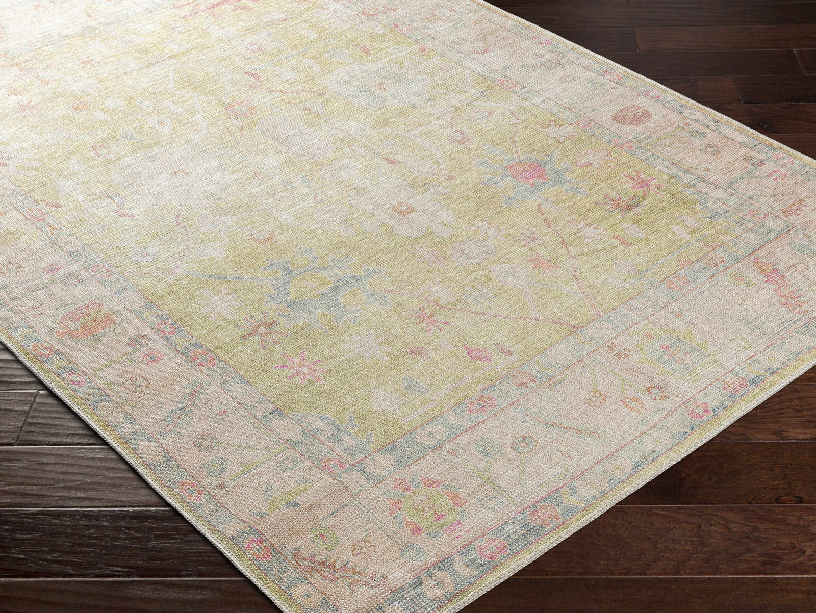 Alfombra lavable de pelo plano vintage Bozkurt