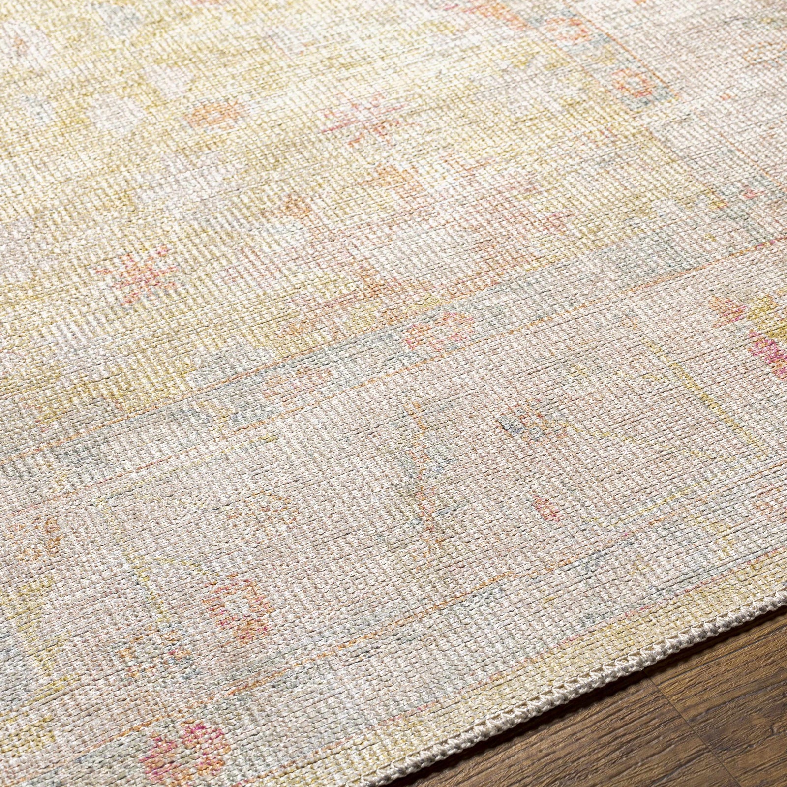 Alfombra lavable de pelo plano vintage Bozkurt