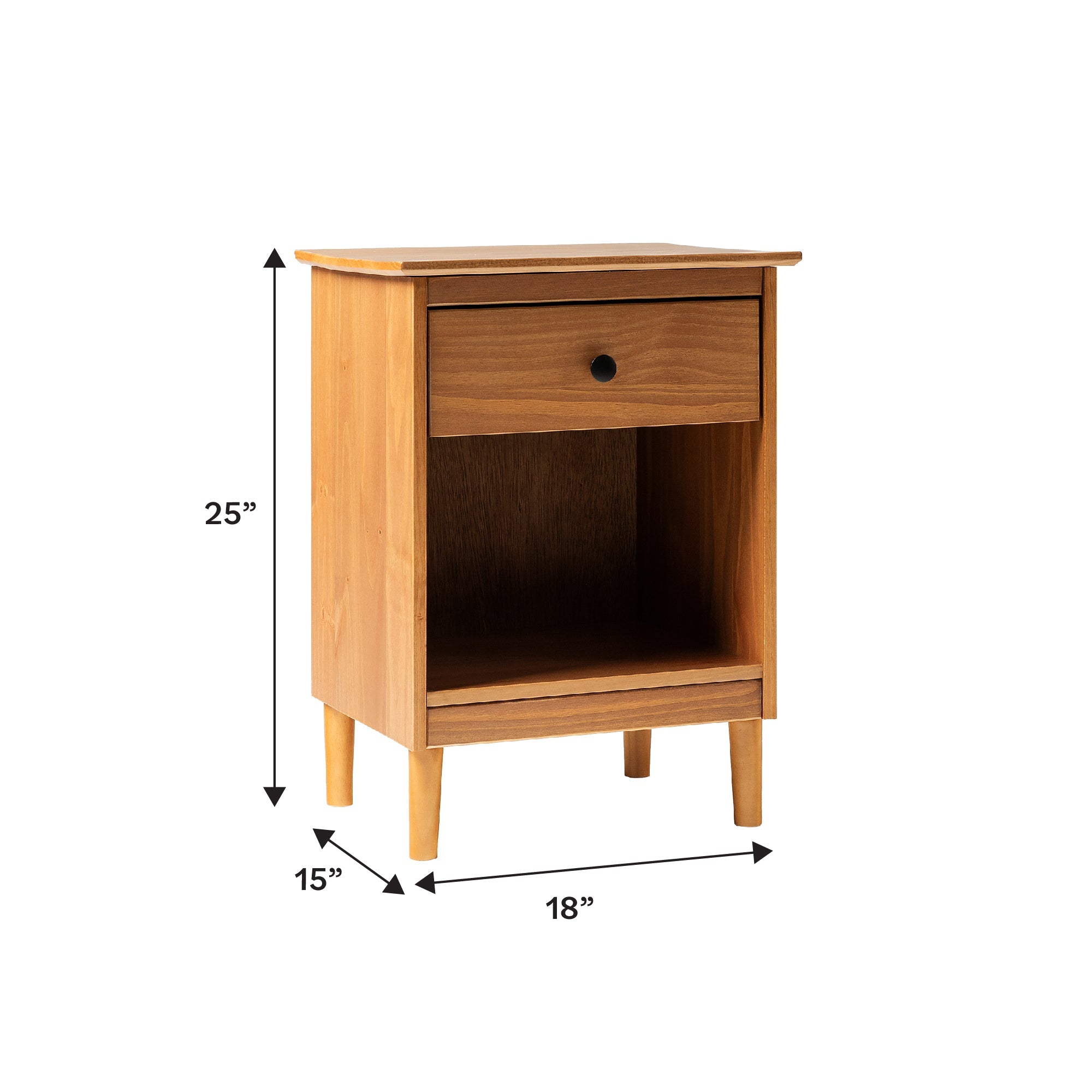 Mesita de noche de madera maciza de estilo transicional Spencer