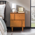 Mesita de noche moderna de madera maciza Bronx