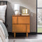 Mesita de noche moderna de madera maciza Bronx