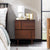 Mesita de noche moderna de madera maciza Bronx