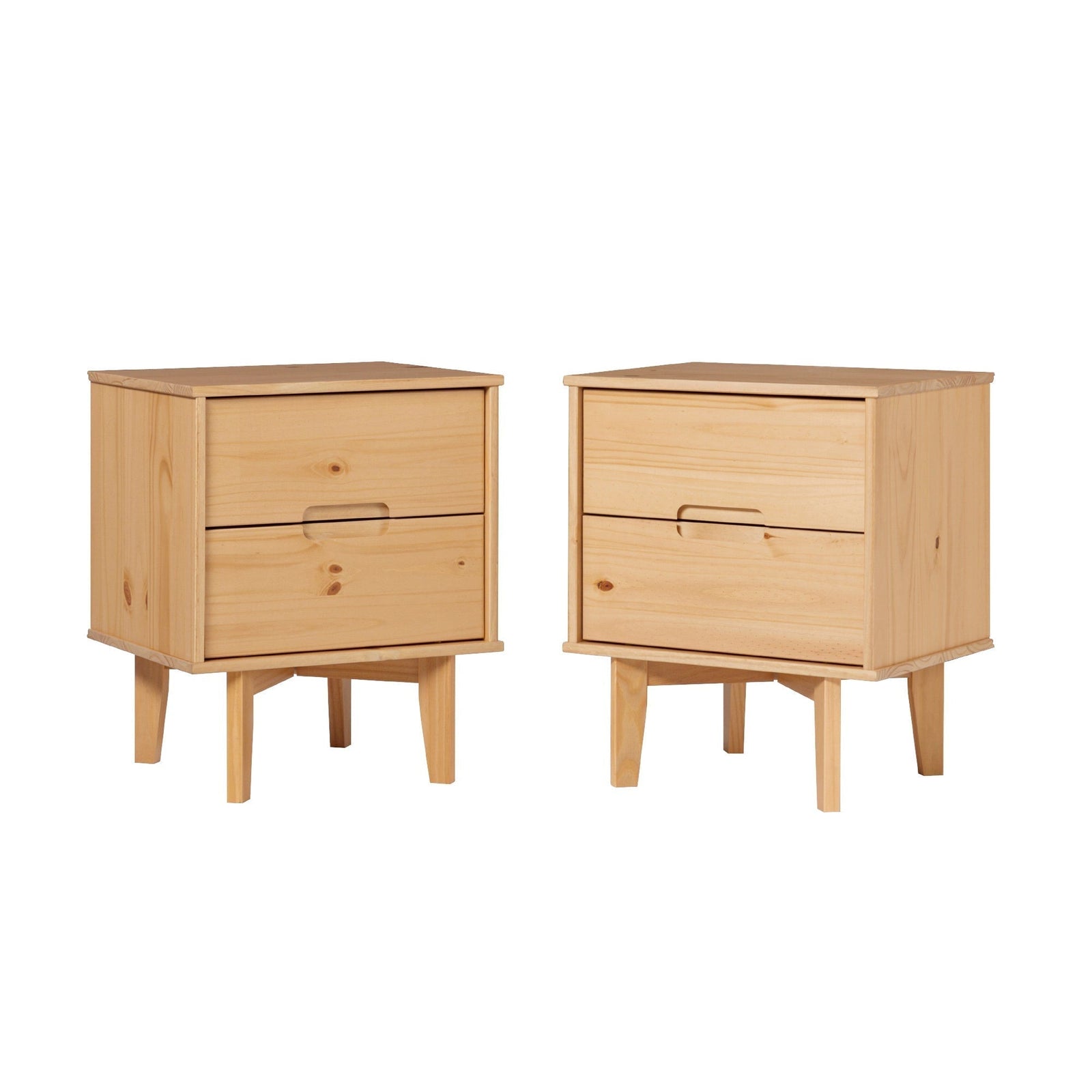 Mesita de noche moderna de madera maciza de mediados de siglo de Sloane