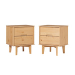 Mesita de noche moderna de madera maciza de mediados de siglo de Sloane