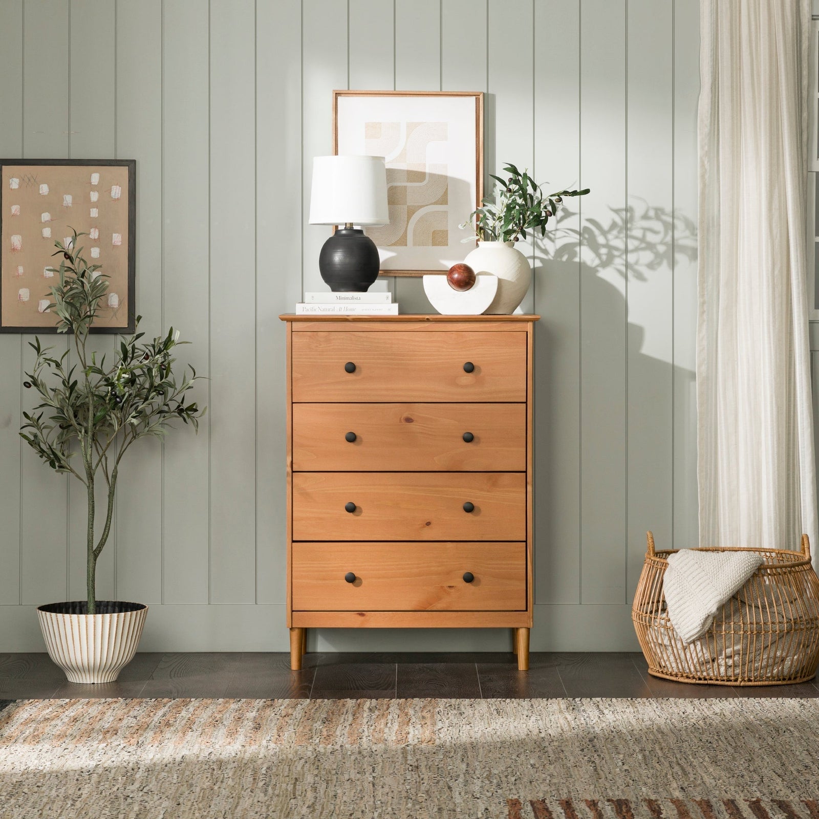 Cómoda de transición de madera maciza Spencer