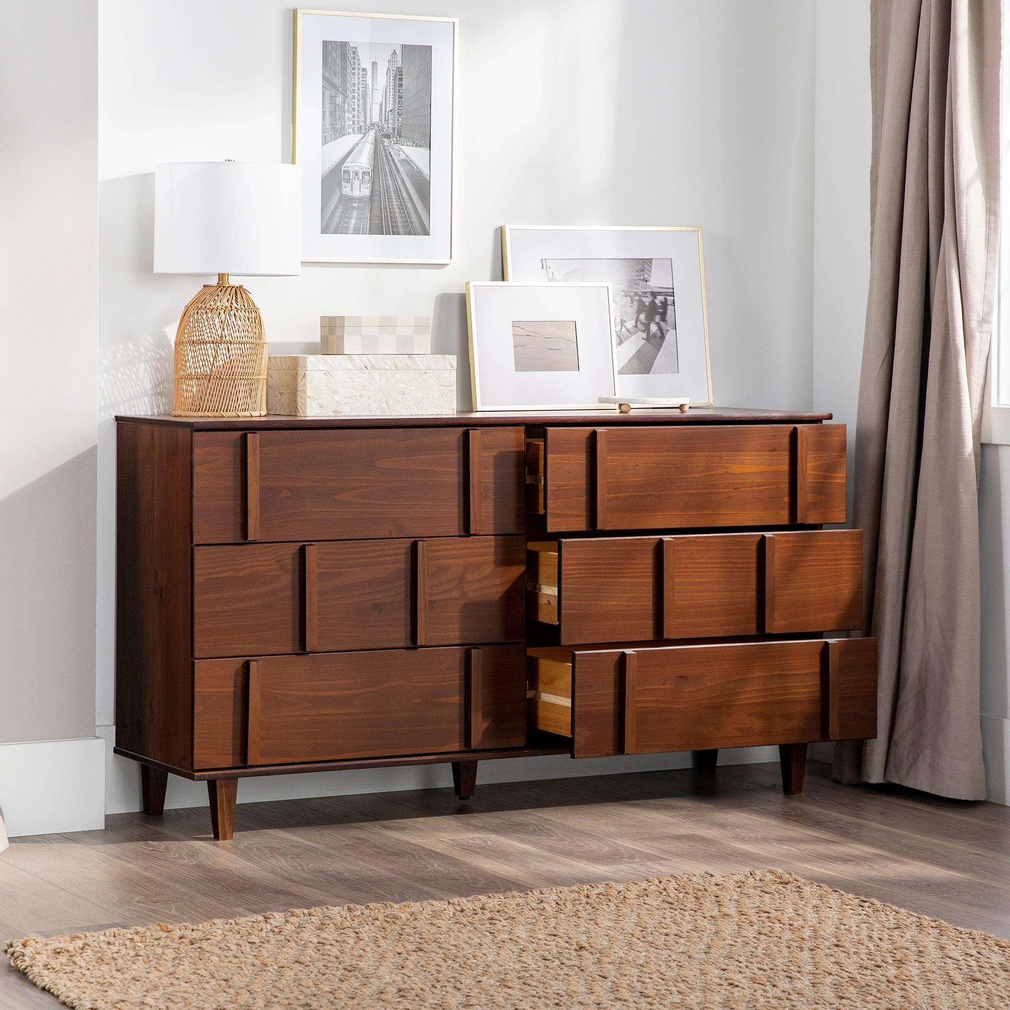 Cómoda moderna de madera maciza Bronx