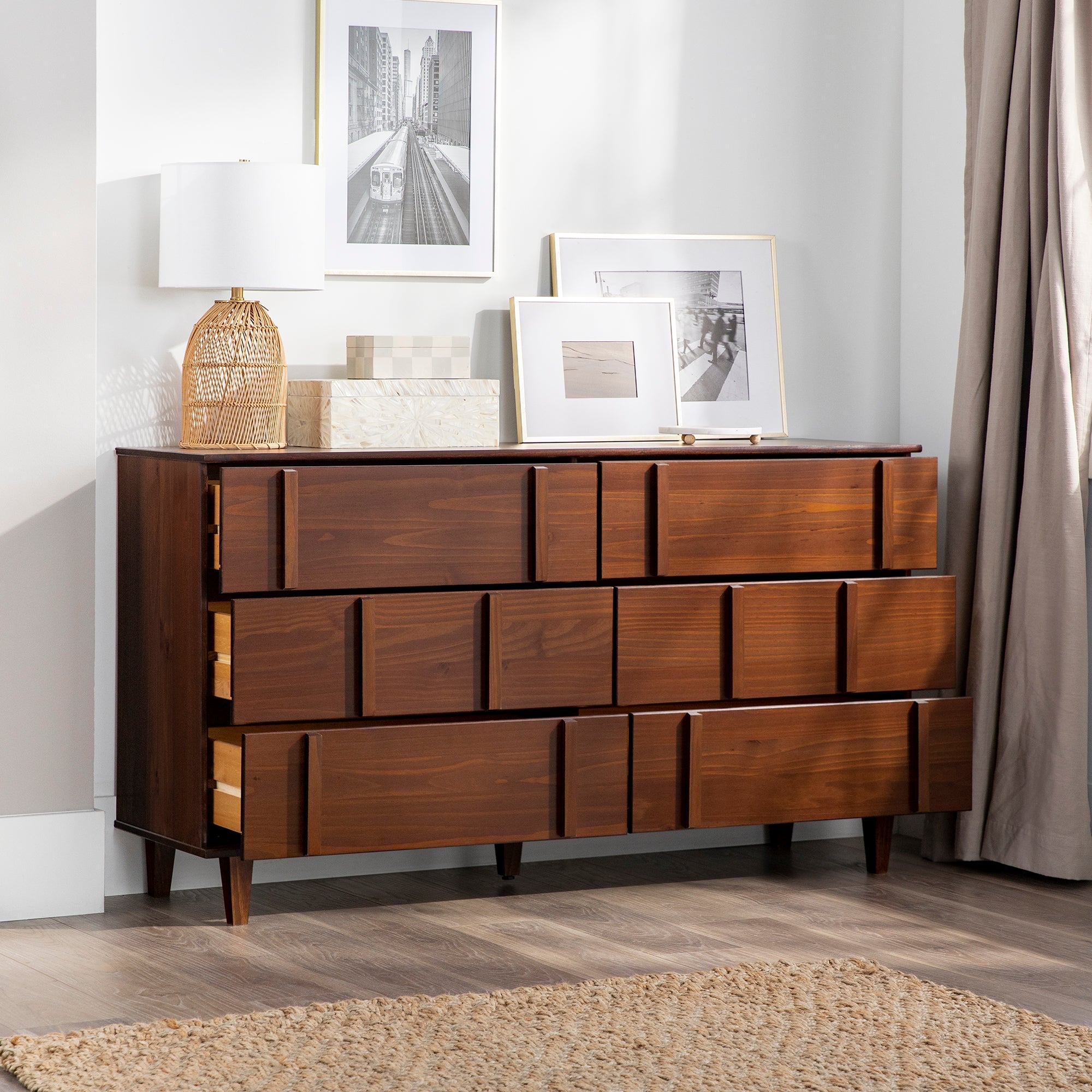 Cómoda moderna de madera maciza Bronx