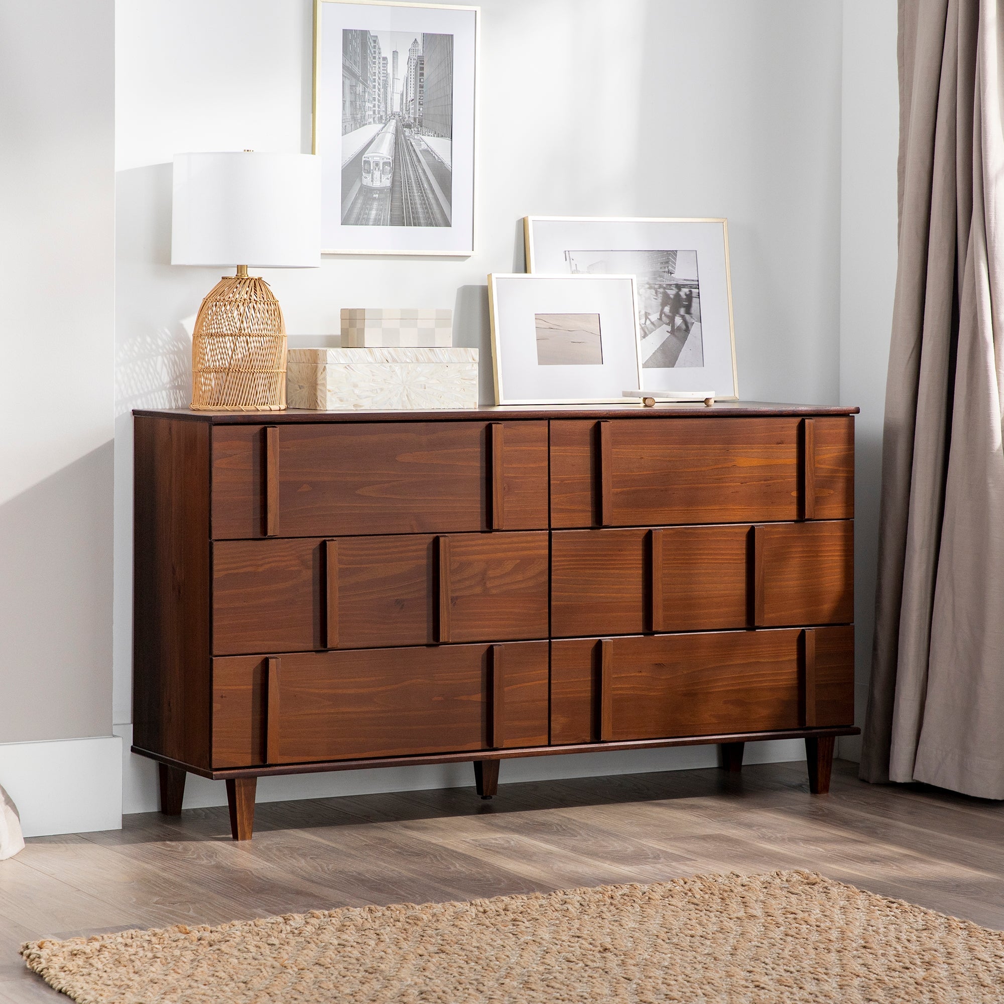 Cómoda moderna de madera maciza Bronx