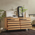 Cómoda moderna de madera maciza con 6 cajones Rebecca