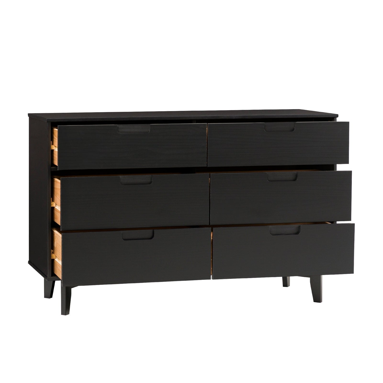 Cómoda moderna de mediados de siglo de madera maciza de Sloane