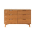 Cómoda moderna de mediados de siglo de madera maciza de Sloane