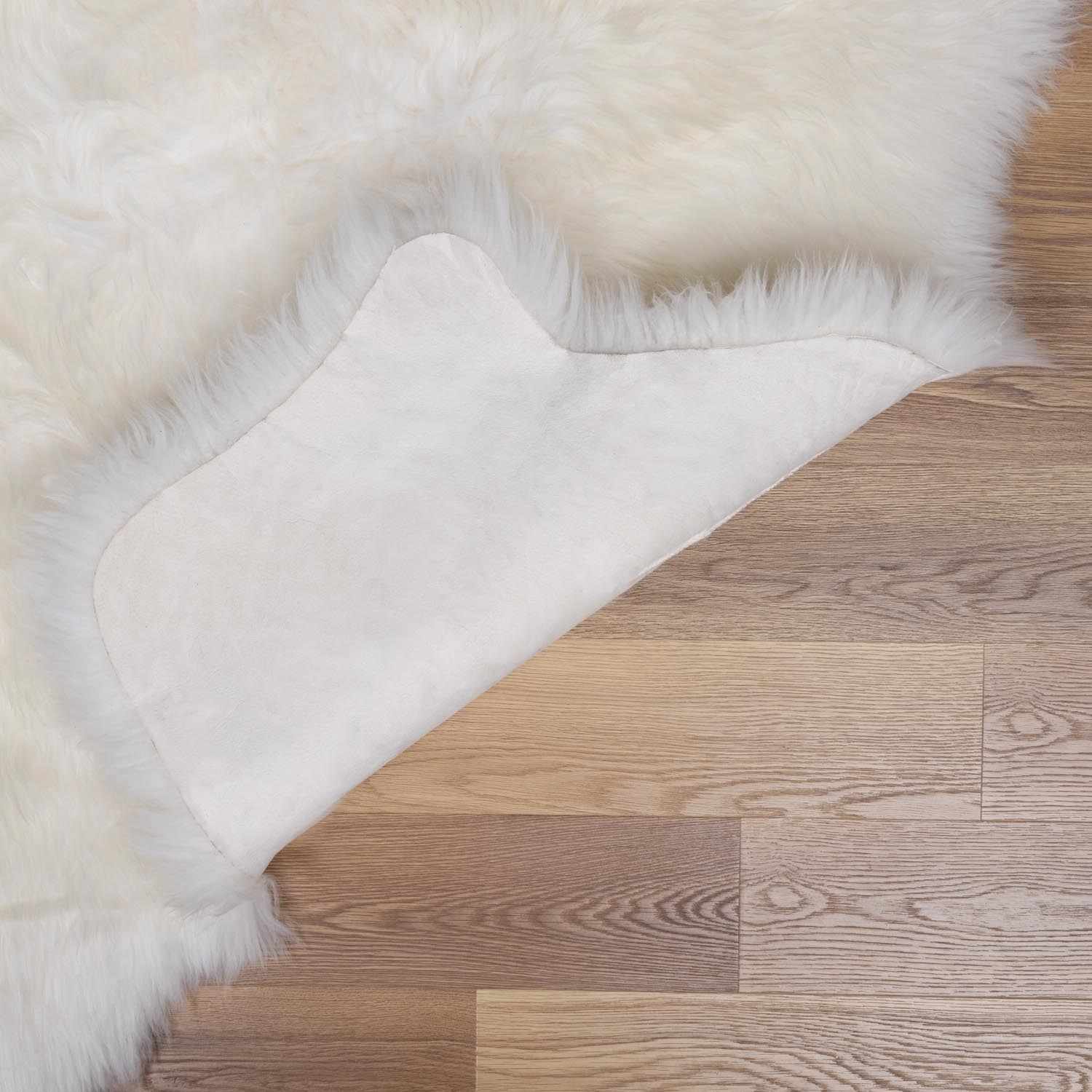 Alfombra de piel de oveja suave blanca de primera calidad