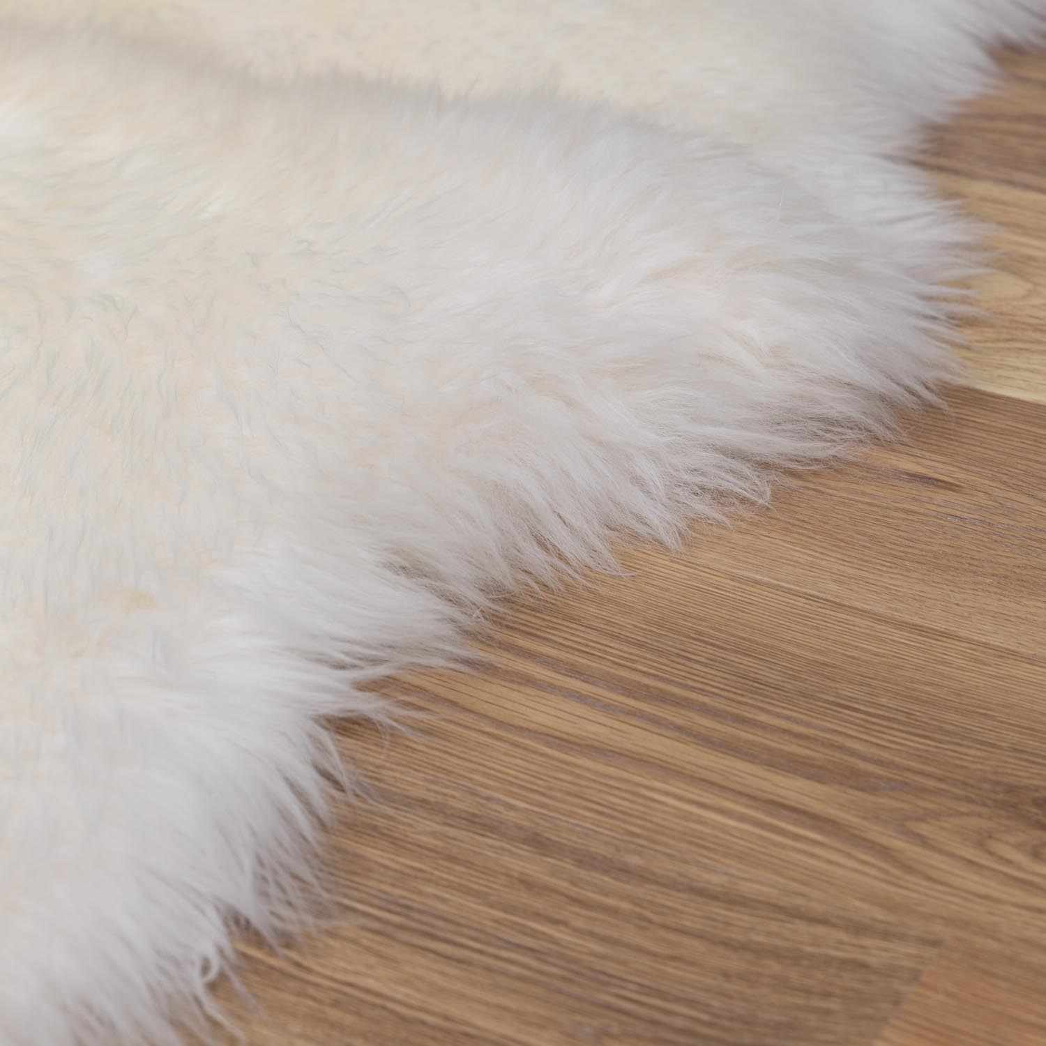 Alfombra de piel de oveja suave blanca de primera calidad