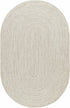 Alfombra trenzada de yute sintético de color beige