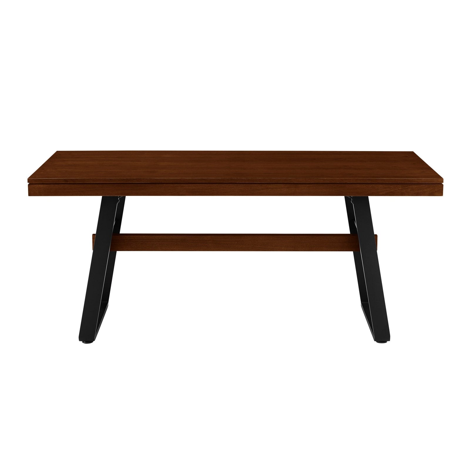 Mesa de comedor y escritorio con patas de puente de estilo industrial moderno de Brickell