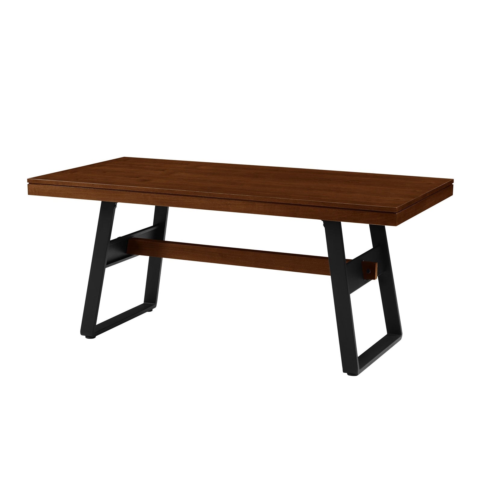 Mesa de comedor y escritorio con patas de puente de estilo industrial moderno de Brickell